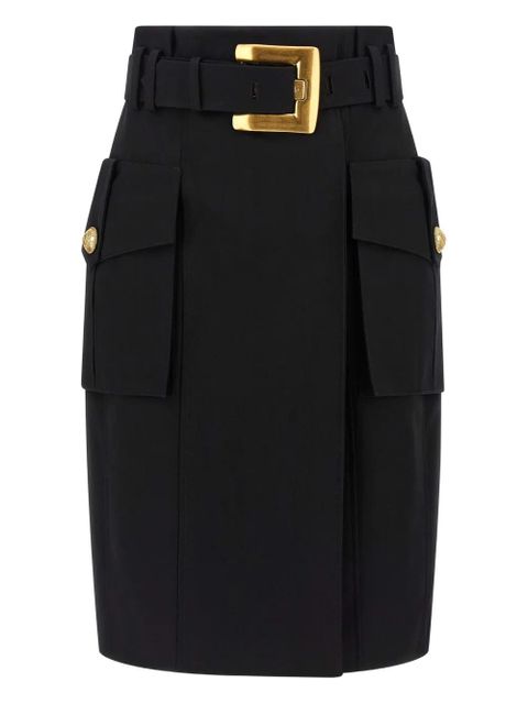 Balmain belted cargo pencil skirt - Black - zdjęcie produktu nr 1