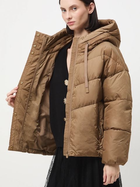 Medicine kurtka damska kolor beżowy zimowa oversize