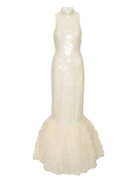 ROTATE BIRGER CHRISTENSEN sequin-embellished ruffled gown - Neutrals - zdjęcie produktu nr 1