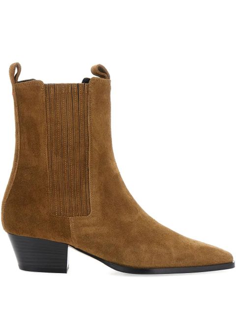 Aeyde side-panels pointed-toe ankle boots - Brown - zdjęcie produktu nr 1