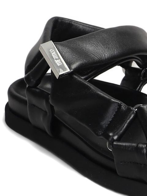 The Attico Salinas leather flat sandals - Black