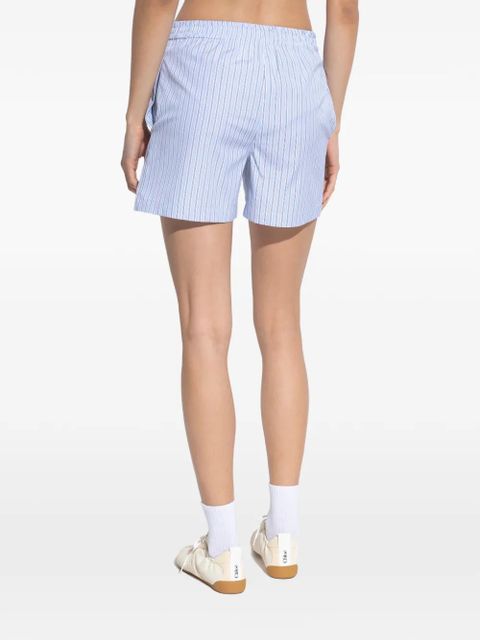 The Attico striped-pattern elasticated mini shorts - Blue