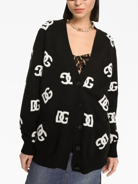 Dolce & Gabbana DG monogram virgin wool cardigan - Black