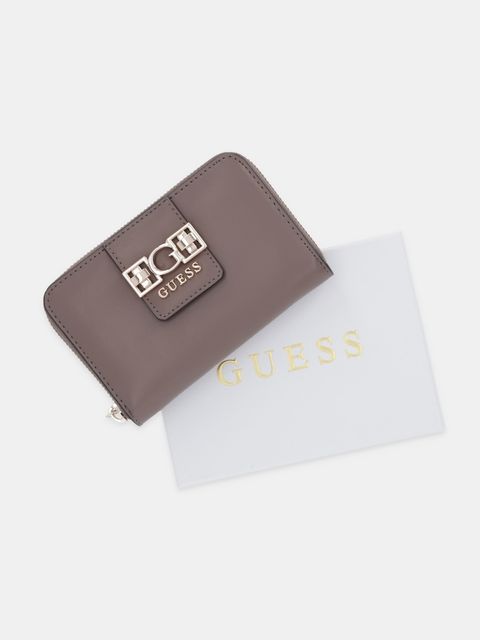 Guess portfel JANE damski kolor brązowy SWVG98 91140