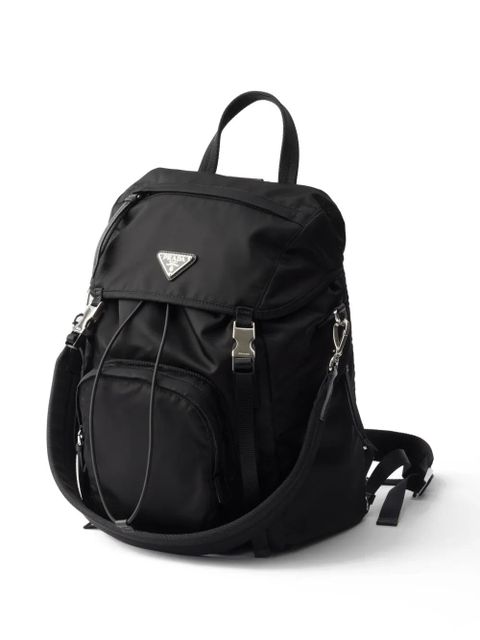 Prada zipper logo-detail backpack - Black - zdjęcie produktu nr 2