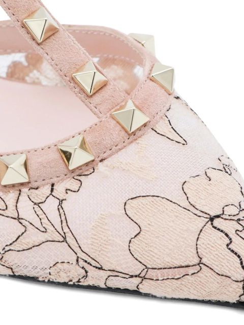 Valentino Garavani 65mm Rockstud lace-pattern stud pumps - Pink