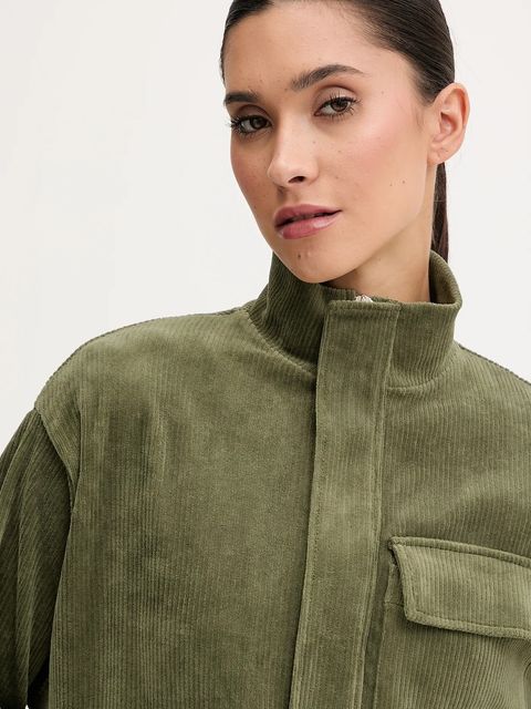 Banana Moon bluza welurowa Quandary damska kolor zielony gładka GAVIN.QUANDARY