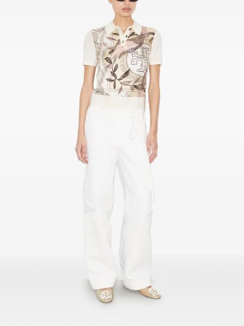 Tory Burch silk front polo - White - zdjęcie produktu nr 2