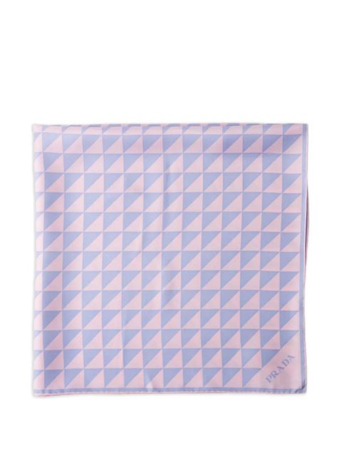 Prada printed silk twill scarf 90x90 - Pink