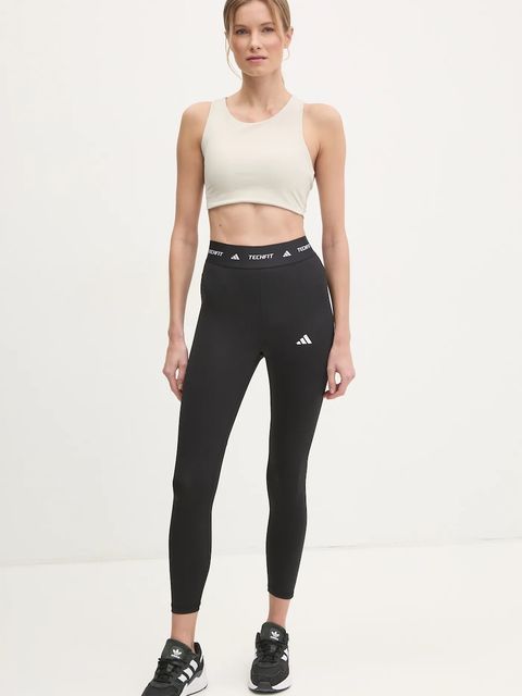 adidas Performance legginsy treningowe Techfit kolor czarny z nadrukiem IT2273