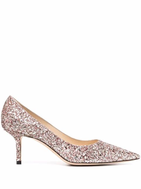 Jimmy Choo Love 85mm glitter pumps - Pink - zdjęcie produktu nr 1
