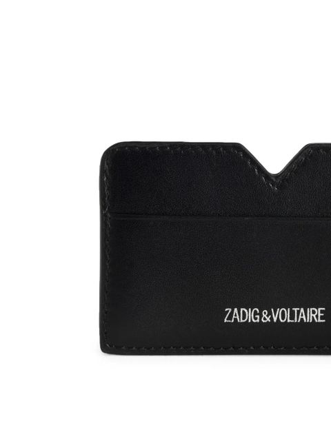 Zadig&Voltaire logo-embroidered card holder - Black