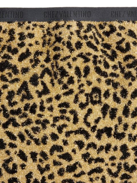 Valentino Garavani leopard-print lurex miniskirt - Yellow