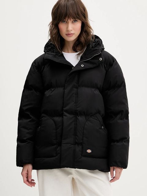 Dickies kurtka kolor czarny zimowa oversize DK0A87OL