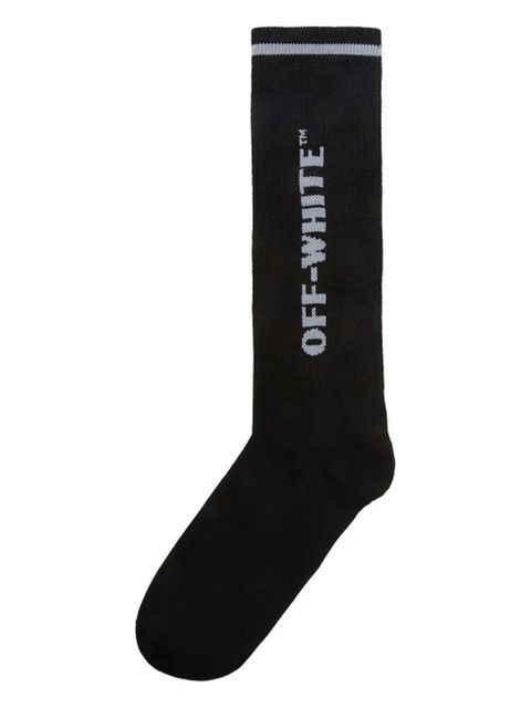 Off-White intarsia-knit logo socks - Black - zdjęcie produktu nr 1