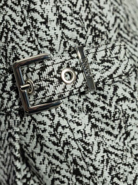 GANNI tweed wrap mini skirt - Grey