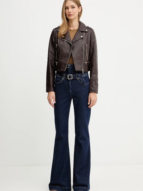 Pinko t-shirt bawełniany damski kolor brązowy 103320 A2RN