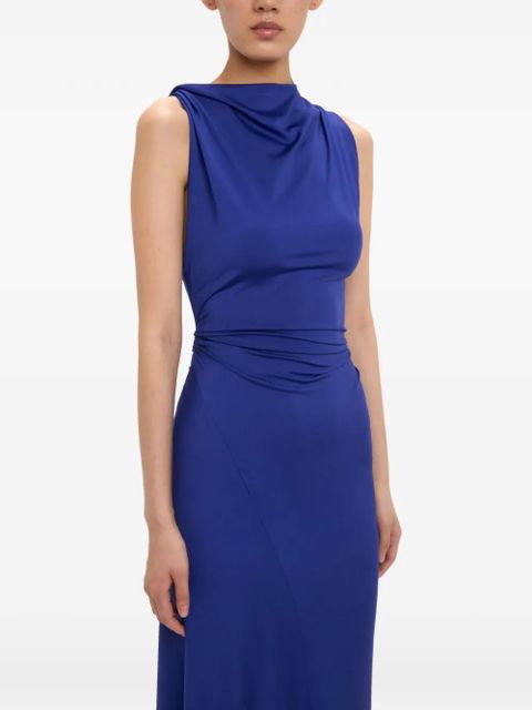 Victoria Beckham sleeveless draped maxi dress - Blue