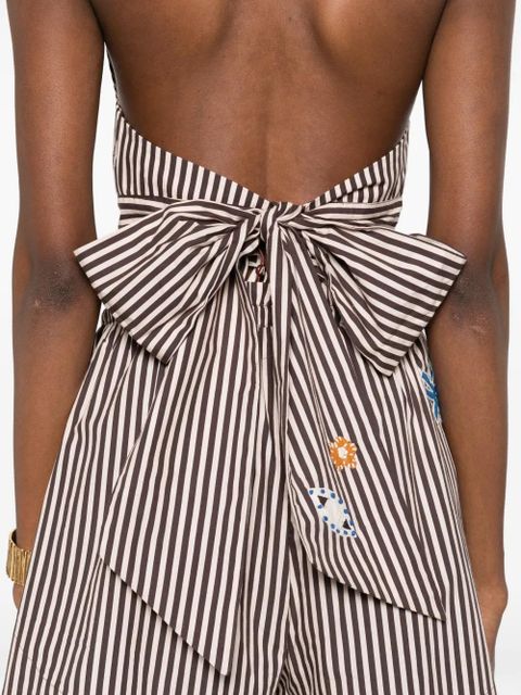 ALEMAIS Sirocco striped halterneck top - Brown