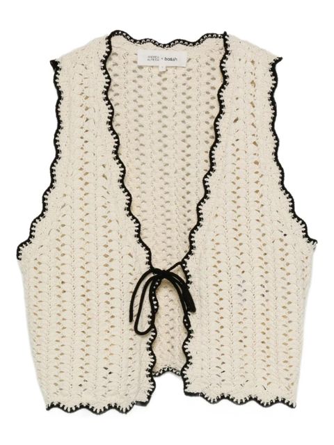 Ba&Sh crochet tie-front vest - White - zdjęcie produktu nr 1