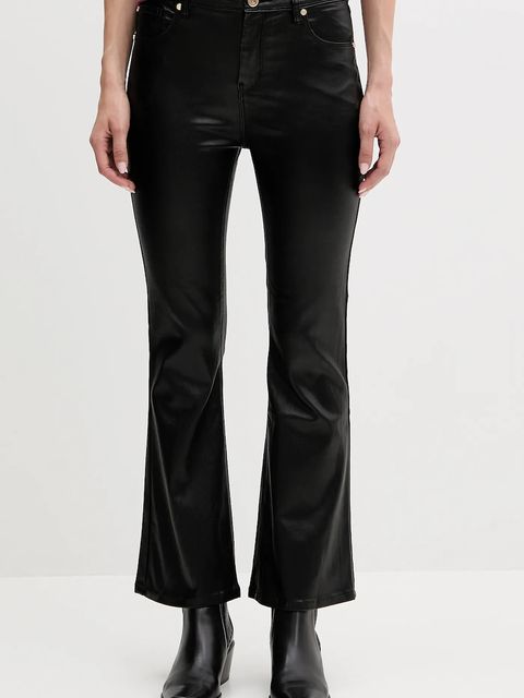 Gaudi spodnie damskie kolor czarny dzwony high waist 521BD25016 - zdjęcie produktu nr 1