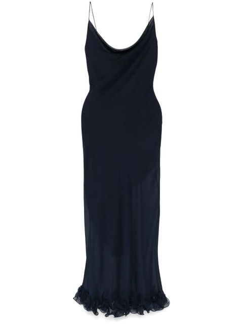 ROTATE BIRGER CHRISTENSEN ruffle-trim chiffon maxi dress - Blue - zdjęcie produktu nr 1