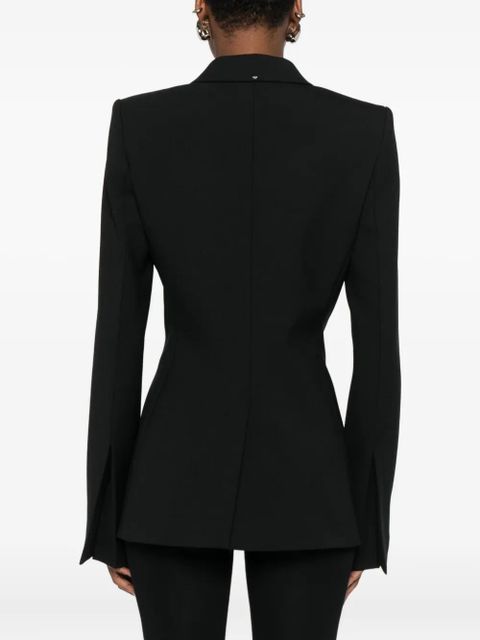 Sportmax peak-lapels wool-blend blazer - Black