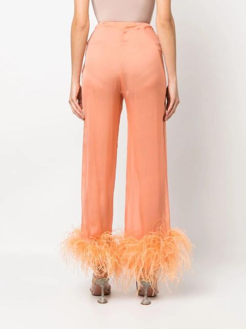 Oséree feather-trim pyjama bottoms - Orange - zdjęcie produktu nr 2