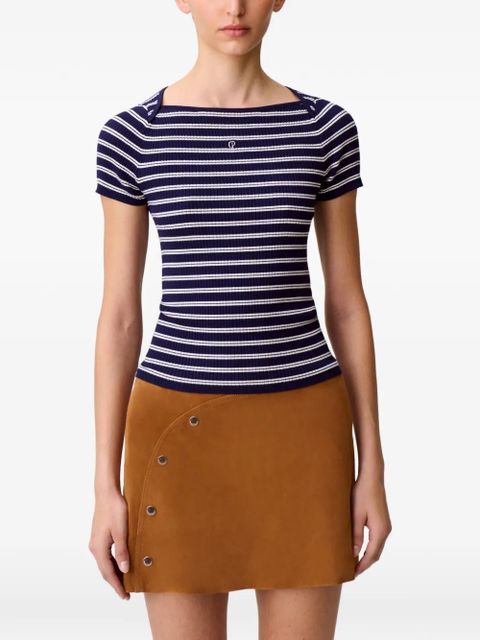 Claudie Pierlot striped embroidered T-shirt - Blue - zdjęcie produktu nr 1