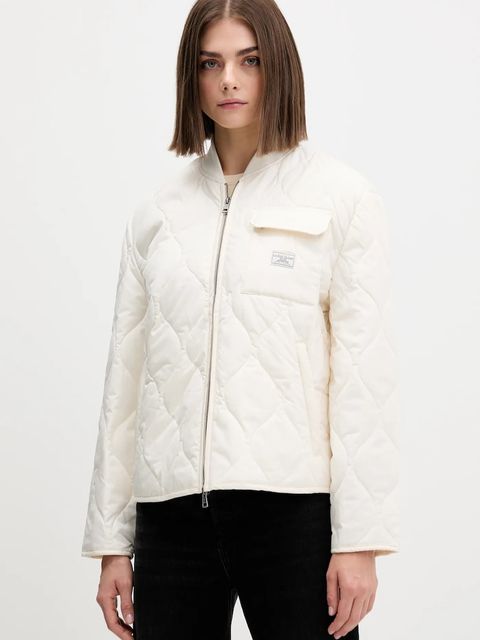 Guess Jeans kurtka kolor biały przejściowa oversize W5YL26 WHG02 - zdjęcie produktu nr 1