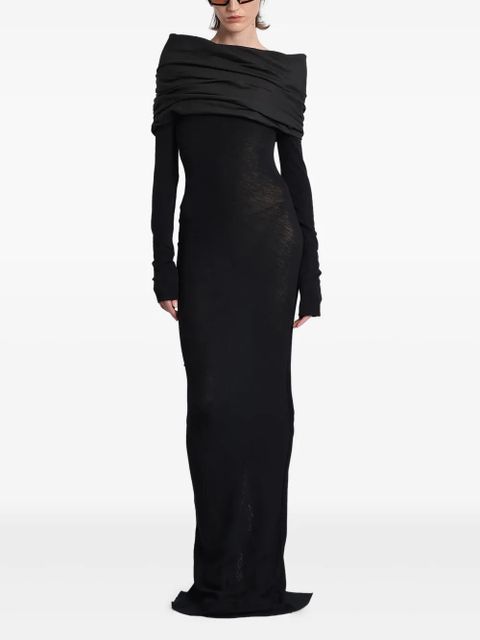 ENTIRE STUDIOS draped-shoulder maxi dress - Black - zdjęcie produktu nr 1