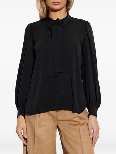 Max Mara tie-fastening puff-sleeve blouse - Black - zdjęcie produktu nr 2
