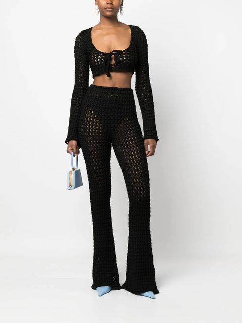 Moschino open-knit cropped top - Black - zdjęcie produktu nr 2