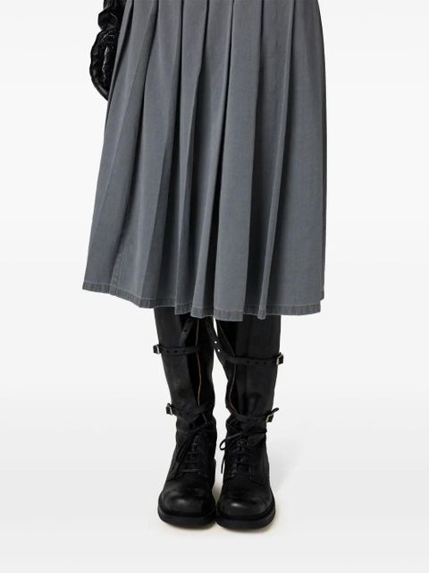 Miu Miu pleated chambray skirt - Grey