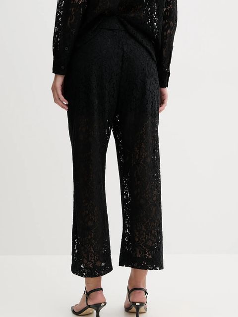 Dkny spodnie damskie kolor czarny proste high waist DJ5P3081 - zdjęcie produktu nr 2