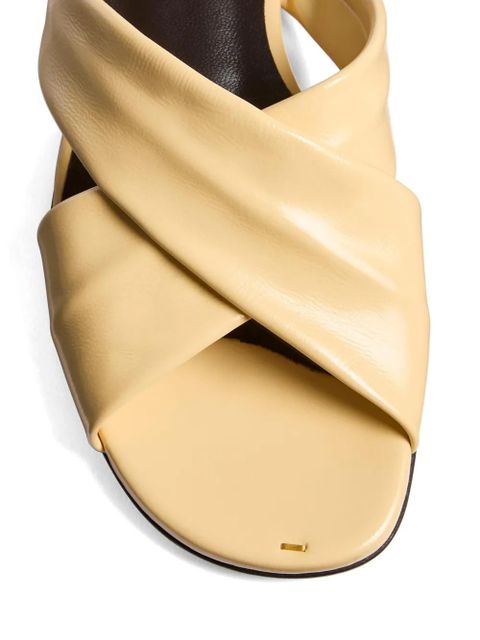 KHAITE Liria Flat Sandal in Butter Glazed Leather - Neutrals