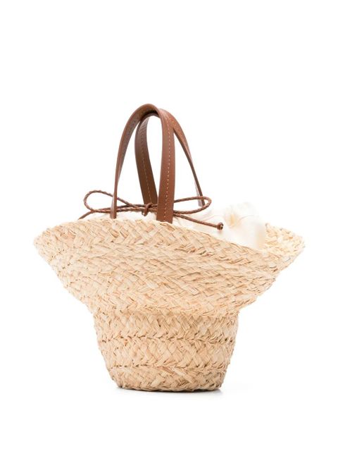 Ruslan Baginskiy hat-shaped straw tote bag - Neutrals