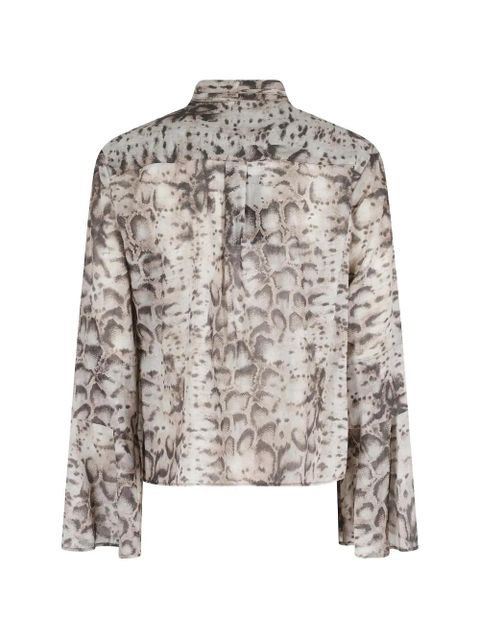PINKO snakeskin-print flared-cuff blouse - Neutrals - zdjęcie produktu nr 2