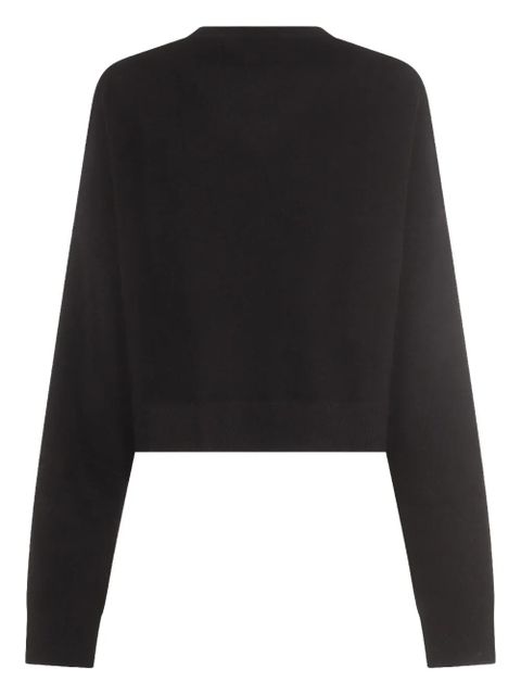 Blumarine crystal-embellished wool sweater - Black