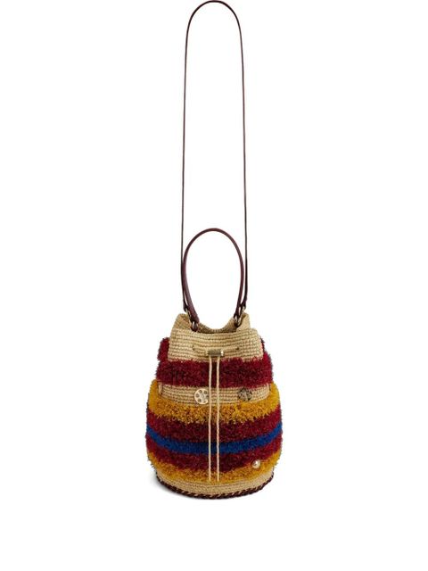 Rabanne woven striped bucket bag - Neutrals - zdjęcie produktu nr 1
