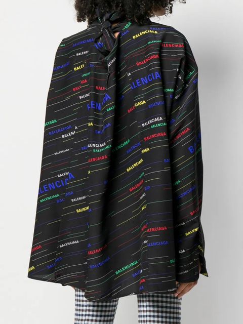 Balenciaga diagonal stripe logo shirt - Black