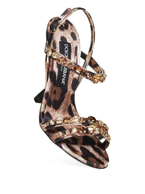 Dolce & Gabbana 105mm Keira leopard-print sandals - Brown