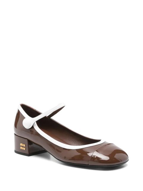 Miu Miu 35mm two-tone patent pumps - Brown - zdjęcie produktu nr 2