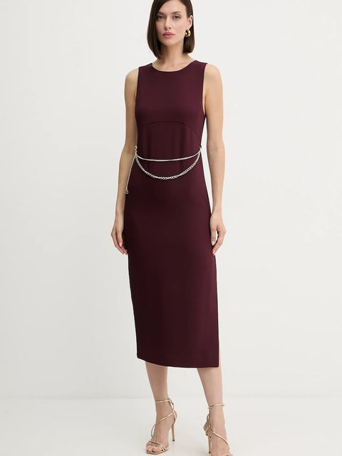 Twinset sukienka kolor bordowy mini prosta 252TP2300 - zdjęcie produktu nr 1