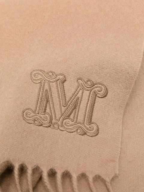 Max Mara embroidered-logo scarf - Neutrals
