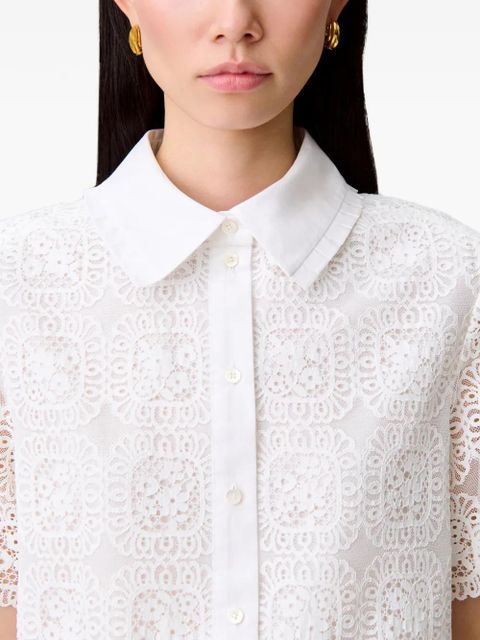 Claudie Pierlot lace-embellishment drawstring shirt - White