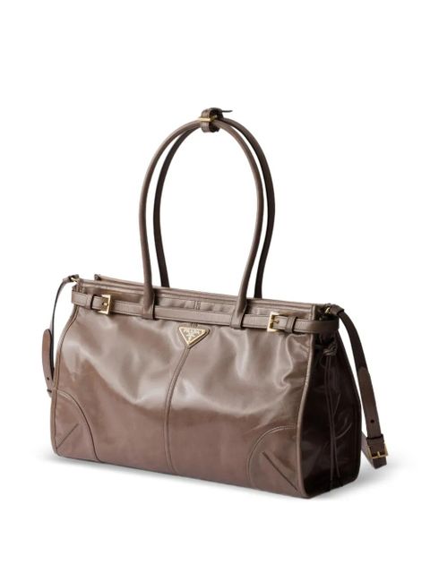Prada large Bonnie leather tote bag - Brown - zdjęcie produktu nr 2