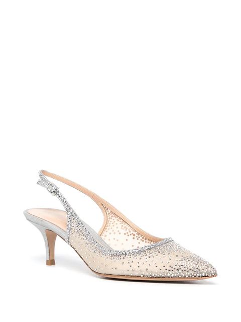 Gianvito Rossi Regina 55mm slingback pumps - Silver - zdjęcie produktu nr 2