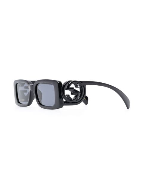 Gucci Eyewear Interlocking G rectangle-frame sunglasses - Black