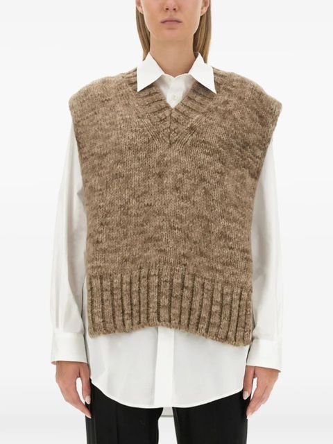 Maison Margiela knitted V-neck vest - Brown - zdjęcie produktu nr 1